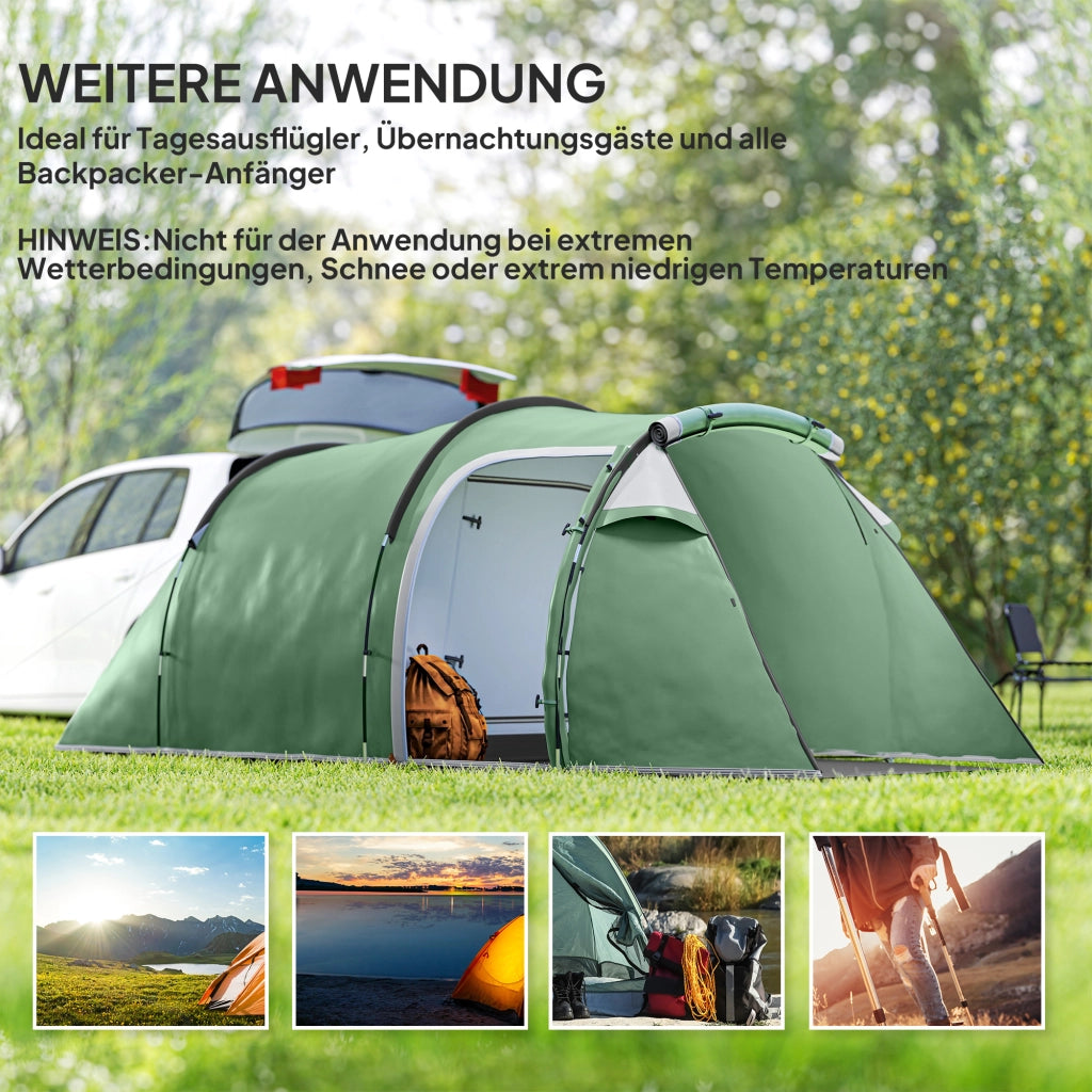 Tenda tunnel 2-3 persone ¨C zephmum ¨C Verde scuro