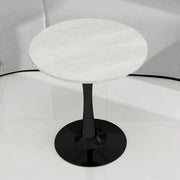 Tavolino da Caff¨¨ Rotondo ¨C MINIMAL ¨C Marmo Bianco Nero, 70 cm