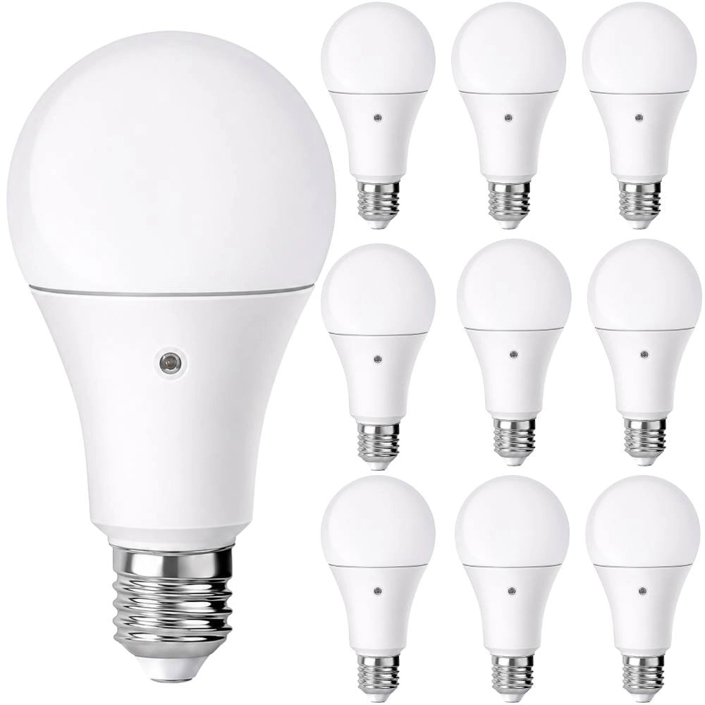 Lampadina led goccia a60 e27 9w 4000k 810lm con sensore crepuscolare *** numero pezzi 10, confezione 1