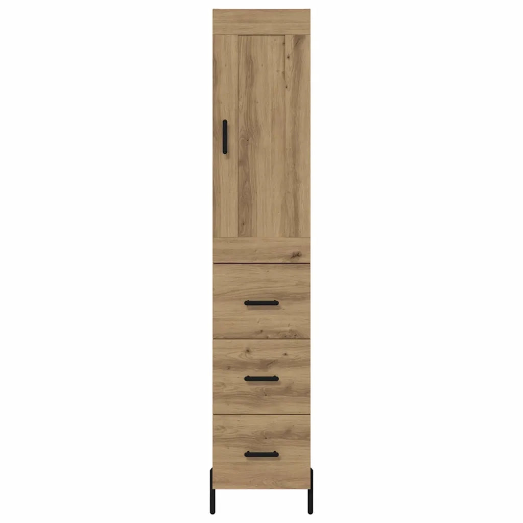 Credenza con cassetto Rovere artigianale 34,5 x 34 x 180 cm