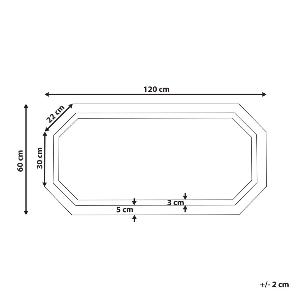 Specchio da muro ottagonale con LED 120 x 60 cm stile moderno contemporaneo bagno illuminazione