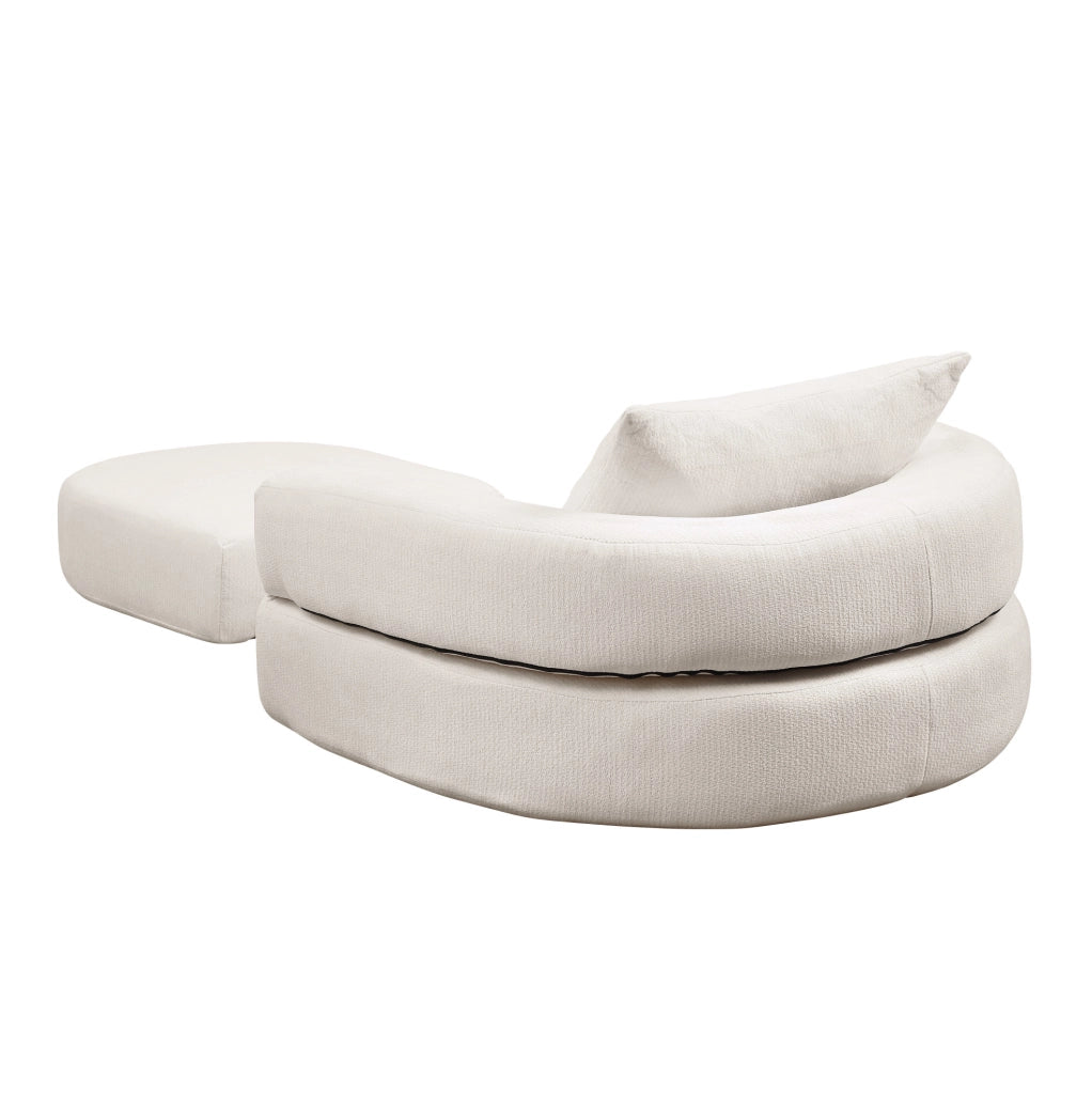 Divano modulare componibile in ciniglia beige HOMVRA