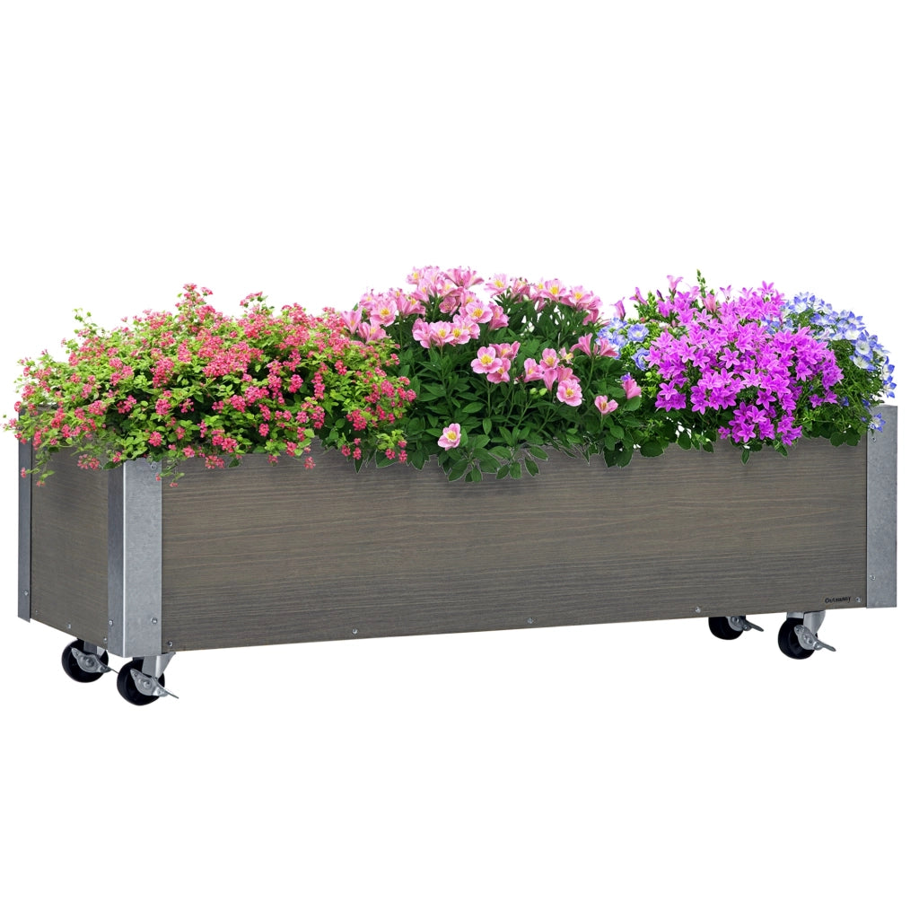 Jardinera Grande con Ruedas ¨C zephmum ¨C Grigio 96x30.6x30 cm
