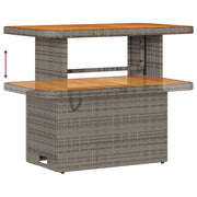 Set divano da giardino da 10 pezzi con cuscini grigio polyrattan acacia