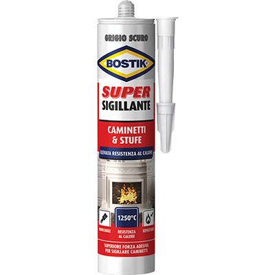 MASTICE REFRATTARIO CAMINETTI E STUFE BOSTIK - GRIGIO SCURO GR 530- 2 pezzi