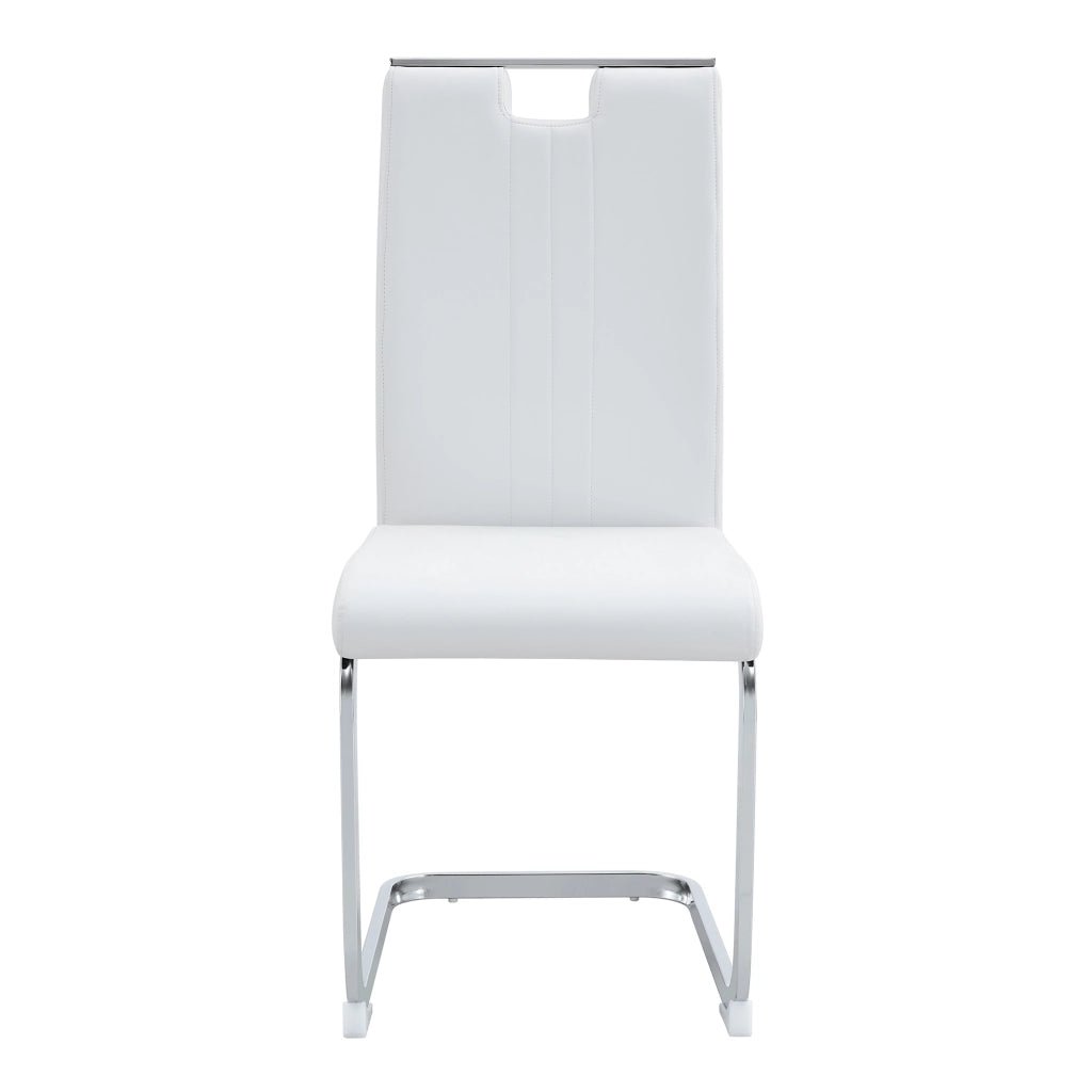 Set 2 Sedie da Pranzo in PU ¨C MINIMAL ¨C Bianche, Design Moderno