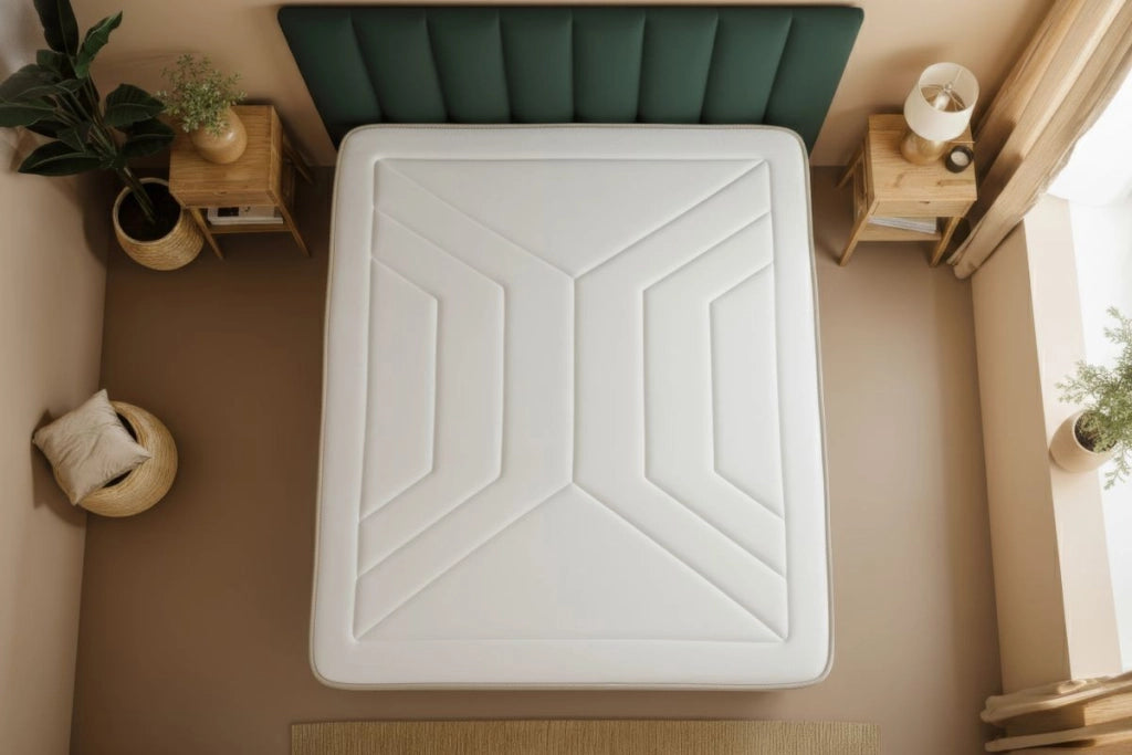 Pacchetto letto completo - Materasso 200x200cm + Box spring con doghe (kit) + 2 cuscini + Piumino - Le Tendre