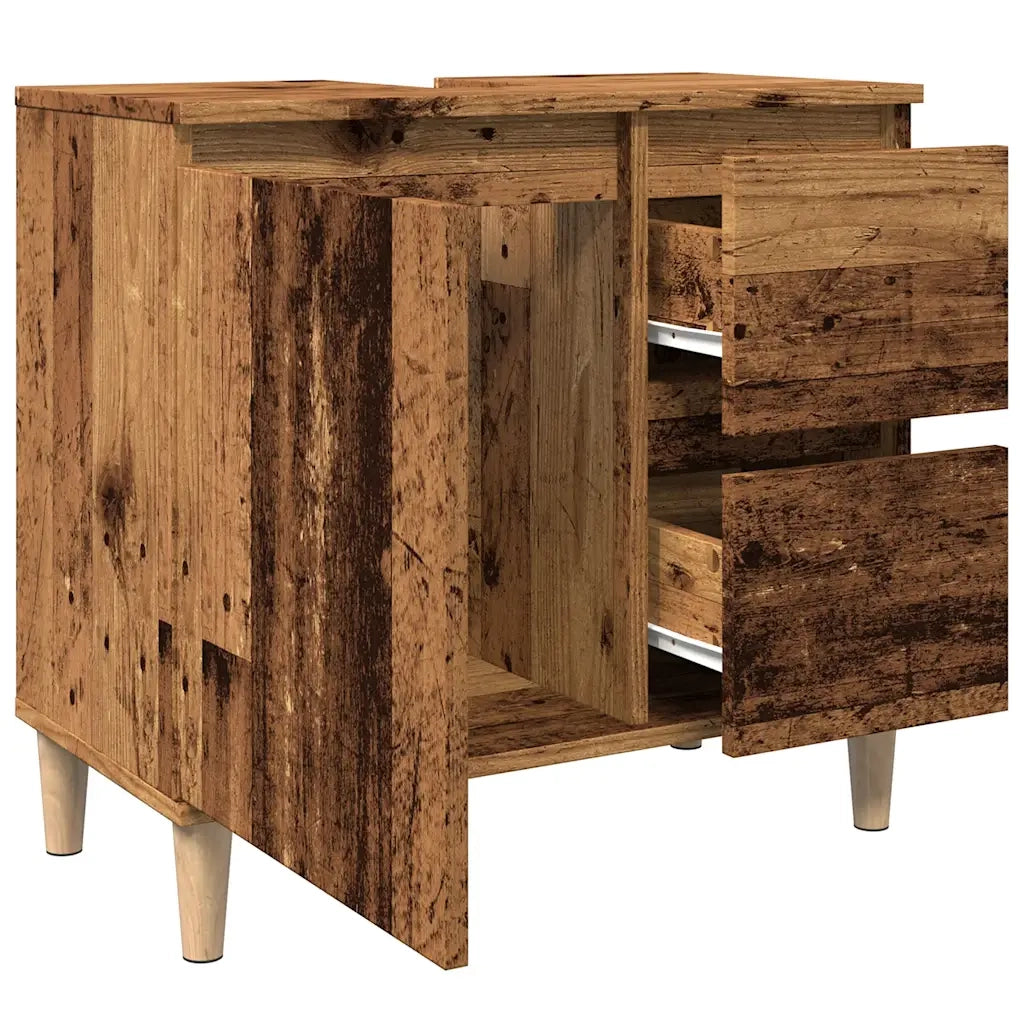 vidaXL Mobile Sottolavabo Legno Antico 65x33x60 cm in Truciolato