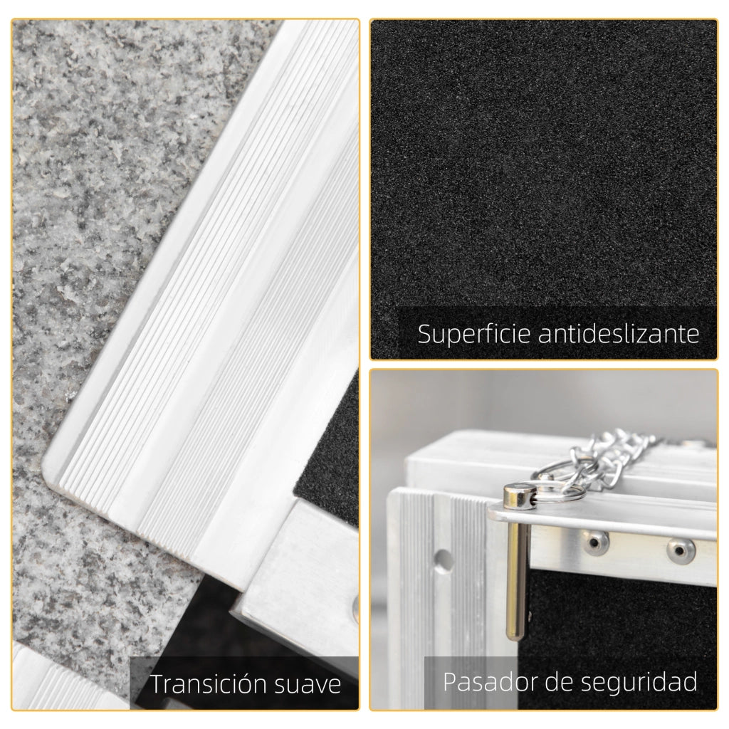Rampa per Sedia a Rotelle Pieghevole ¨C Minimal ¨C Nero Alluminio 122x73,5 cm