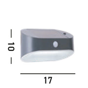 Applique Moderna Solare Policarbonato Grigio Led 1,2W 3000K