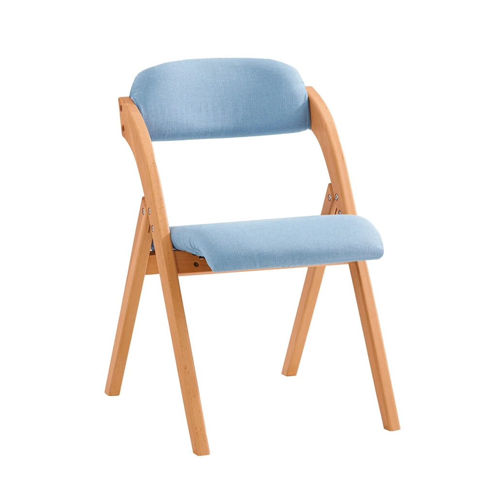 Sedia Pieghevole Sedia da cucina con sedile e schienale imbottiti Sedia da scrivania in faggio blu FST92-BL