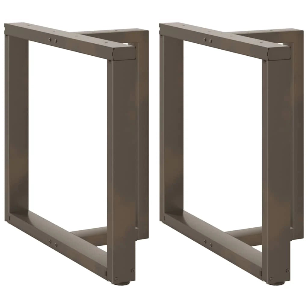 Set di 2 gambe regolabili a T per tavolo da pranzo per strutture robuste 70 x 35 x 73 cm acciaio nero 02_0057326