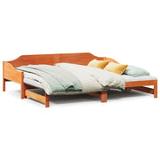 Divano con letto | Sof¨¤ letto | Letto singolo Estraibile Marrone Cera 90x200cm Massello Pino