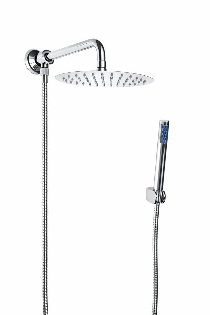 Kit set doccia completo con deviatore a pressione e braccio Cm 40