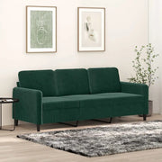 Divano a 3 Posti Verde Scuro 180 cm in Velluto 359454