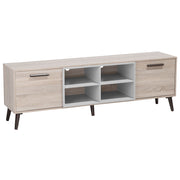 Mobile TV in legno chiaro con grigio per TV fino a 78ʺ con 2 ripiani