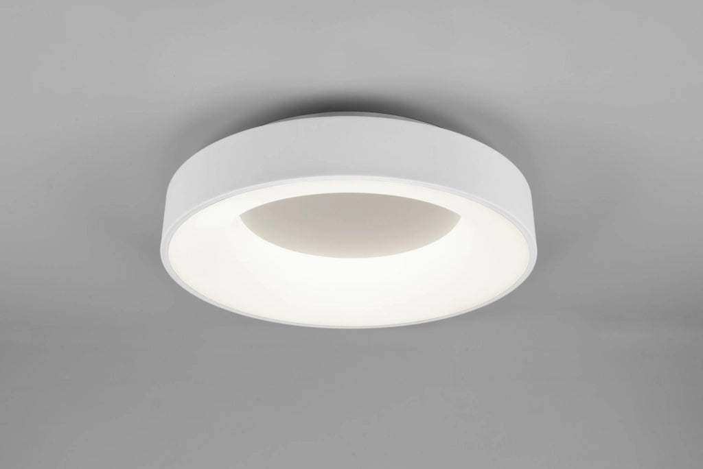 GIRONA PLAFONIERA LED 27W 3200lm, 4000K METALLO BIANCO OPACO D. 45CM DIMMERABILE CON INTERRUTTORE
