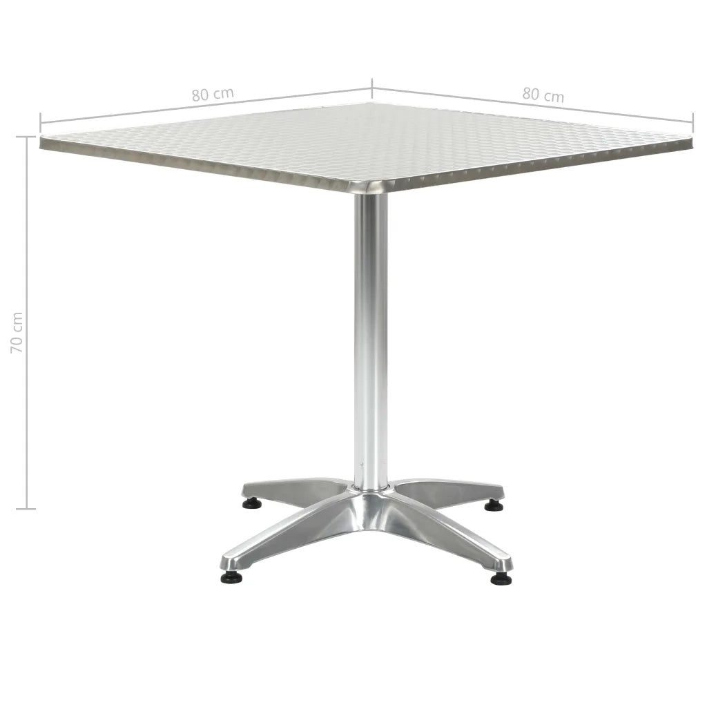 Tavolo da Giardino Argento 80x80x70 cm in Alluminio cod mxl 54707