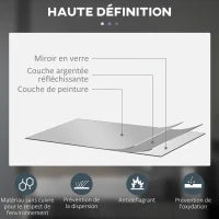 kleankin Specchio Rotondo Luminoso a LED per Bagno Ø 80 cm da Parete con Interruttore Touch e Anti-Appannamento