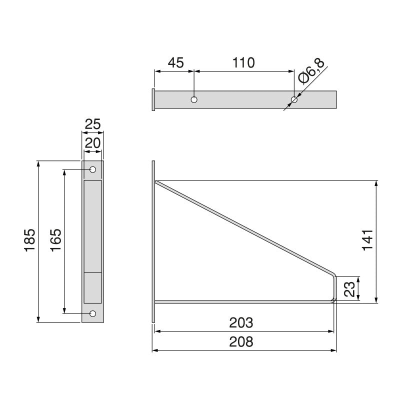 Set di supporti per mensole in legno Shelf con gancio integrato, Acciaio, Verniciato bianco