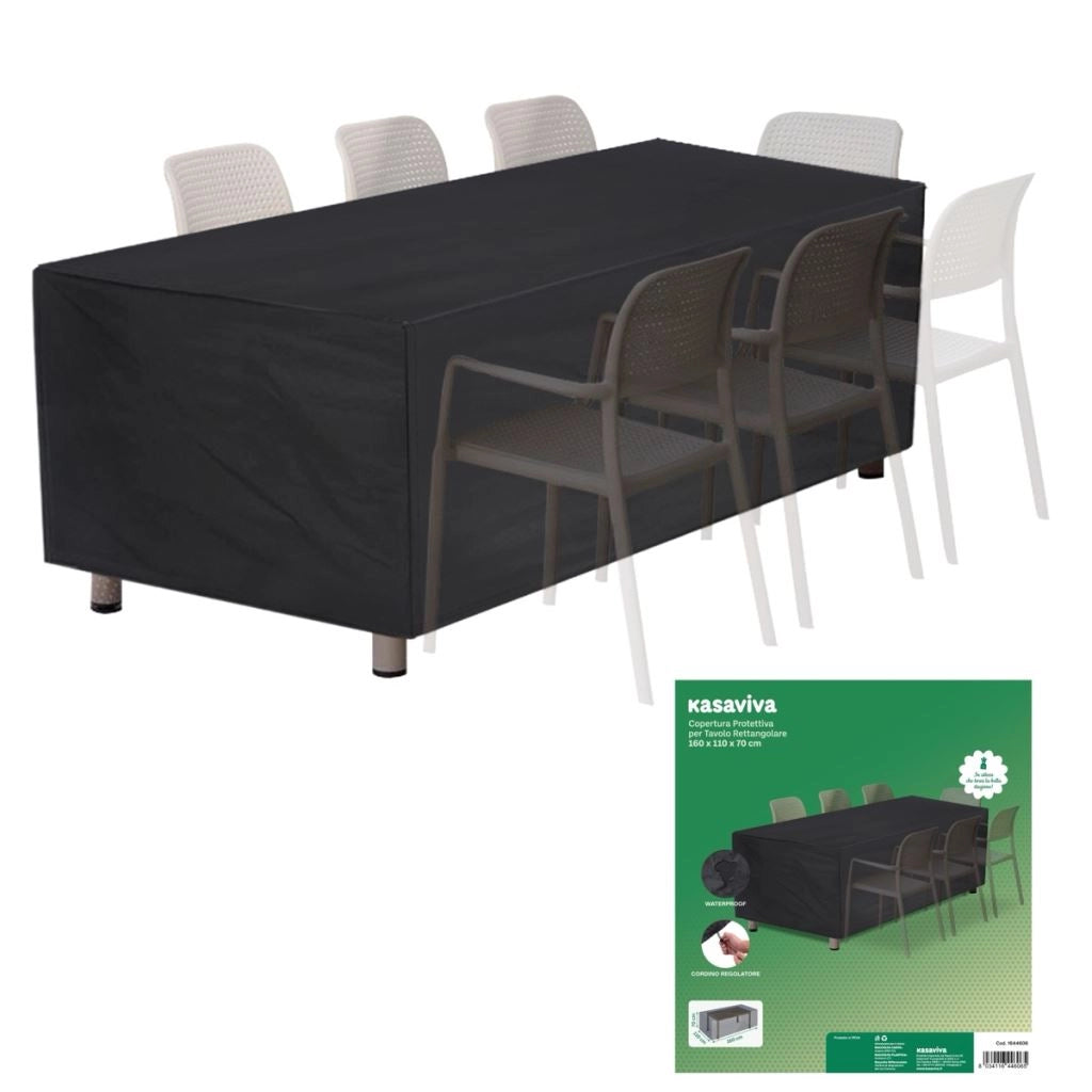 Copertura Proteggi Tavolo da Giardino con Corda Regolabile 160 x 110 x 70 cm