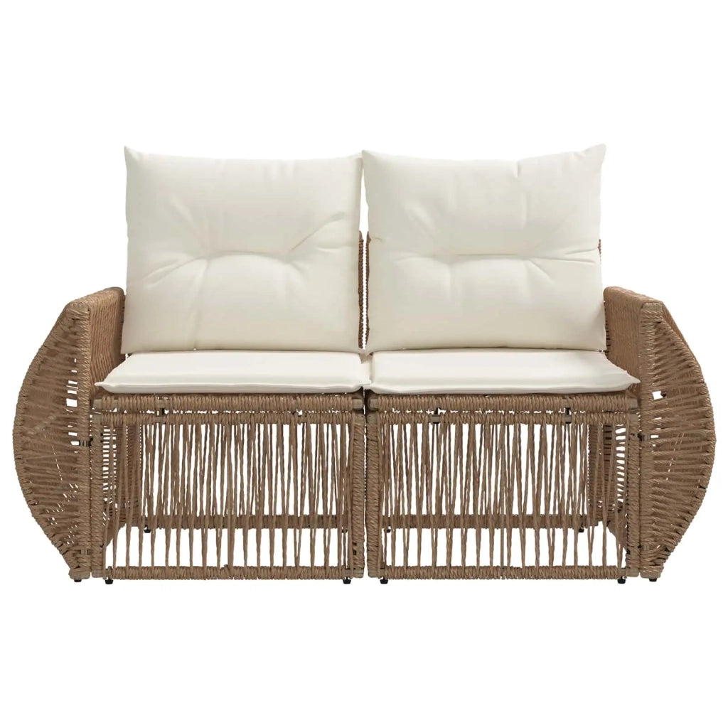 Divano da giardino 2-Numero di posti Beige polyrattan 42026703