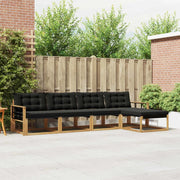Set di divani da esterno 5 pz Bianco e Nero 3388594