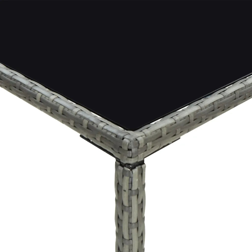 Set da Bar da Giardino 3 pz | Set Salotto da Giardino con Cuscini in Polyrattan Grigio