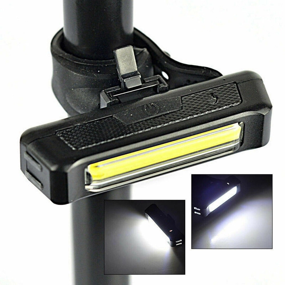 Trade Shop - Luce Anteriore Led Cob Ricaricabile Usb Bici Ciclo Bicicletta Bianco Te-b0086 -