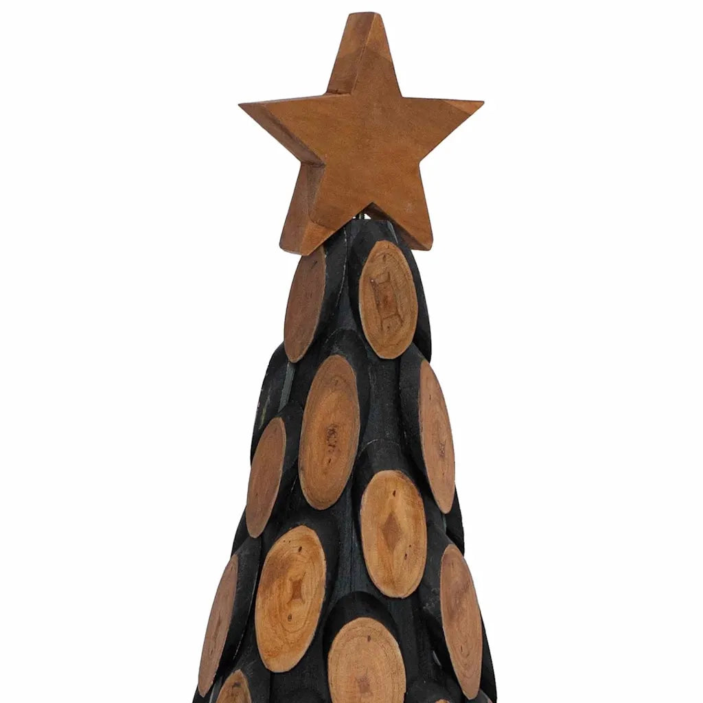 Albero di Natale-Albero Natalizio-Decorazioni natalizie Marrone 90 cm Legno massello di teak 728034