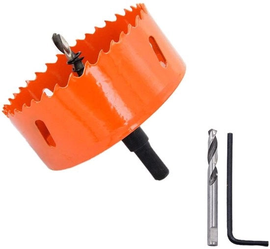 Accessorio di foratura a foro completo 75mm - Per forare legno e gesso - Affilato e resistente - Arancione - Per forare PVC - Accessorio di foratura professionale - Adatto per l'industria