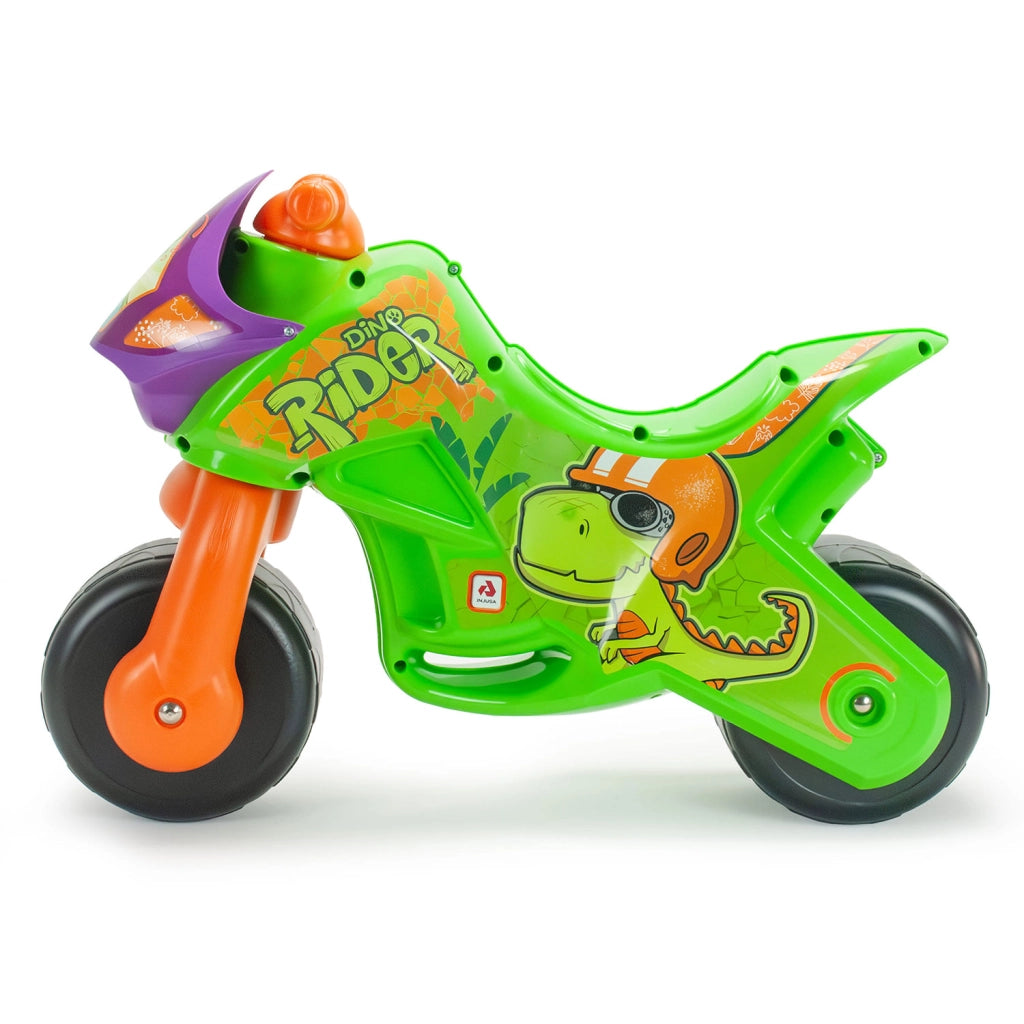 Moto Cavalcabile per Bambini Twin Dessert Dino Senza Pedali Verde e Arancione