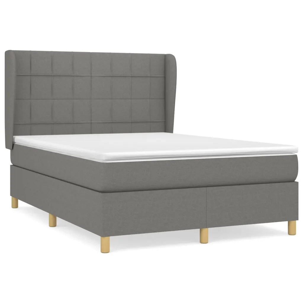 Giroletto a Molle con Materasso Grigio Scuro 140x200cm Tessutocod mxl 98219