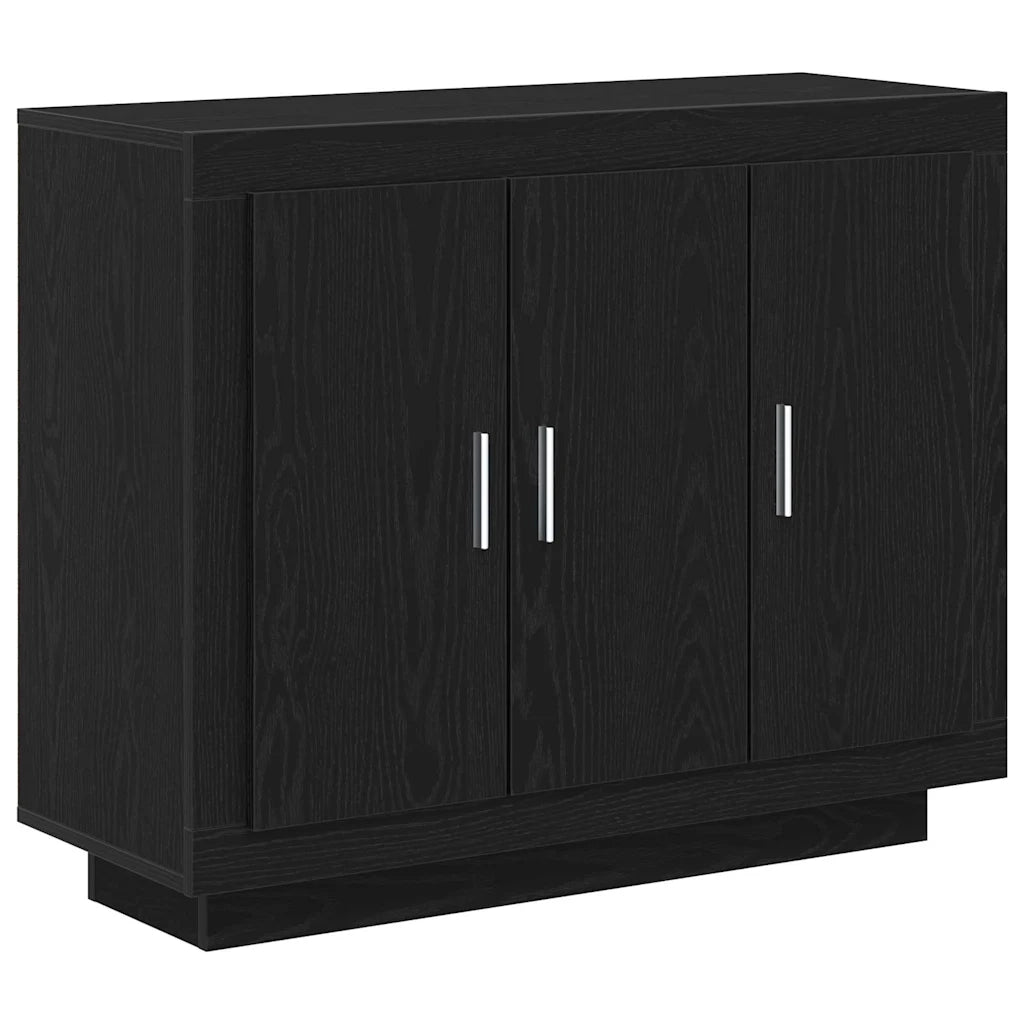 Credenza-Buffet-Armadio da cucina Rovere Nero 92 x 35 x 75 cm Legno multistrato