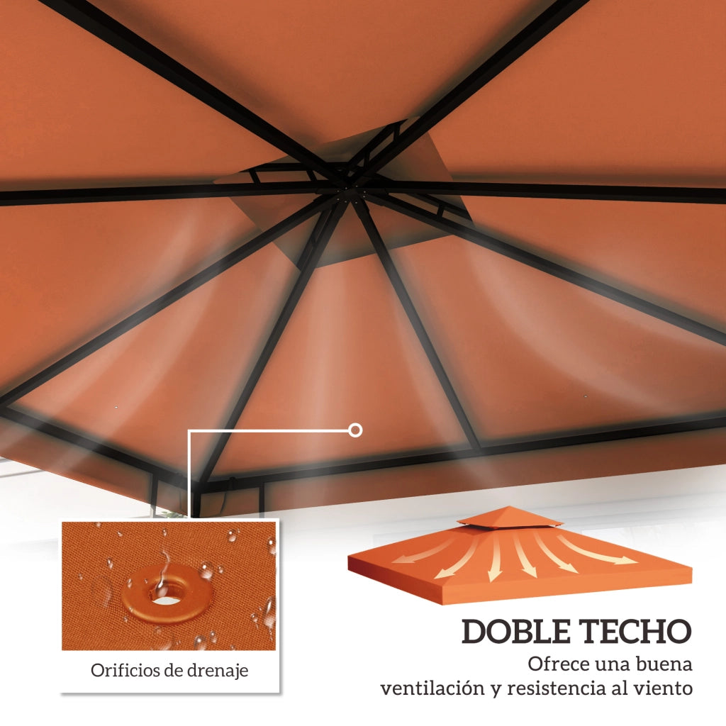 Tenda da giardino 3x3 m ¨C zephmum ¨C Rosso con fori di drenaggio