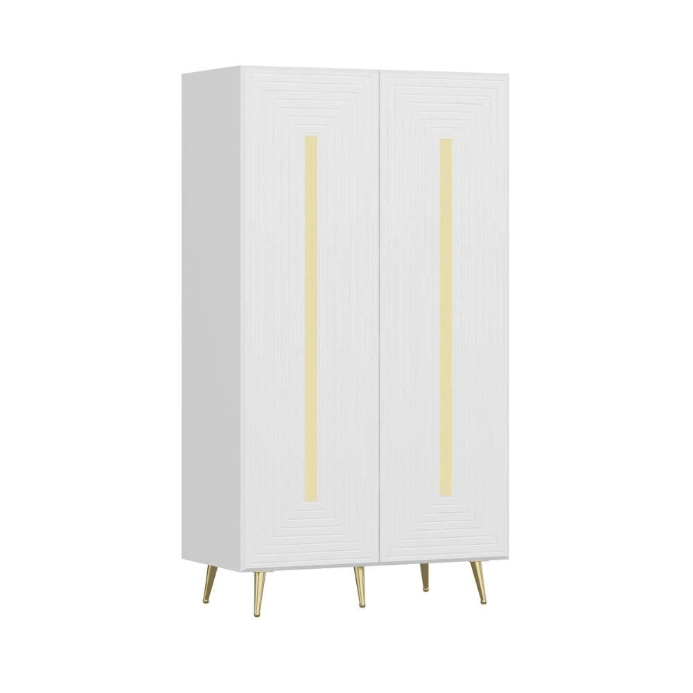 Armadio multiuso 2 ante Jose 90x47x164h colore bianco particolari oro