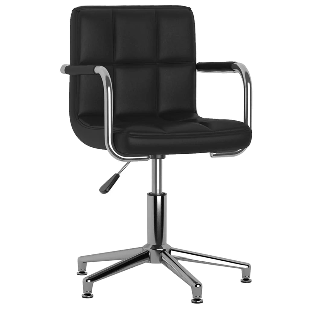 Sedia girevole da ufficio/sedia da studio/sedia da computer/sgabello/poltrona letto in similpelle nera 02_0024051