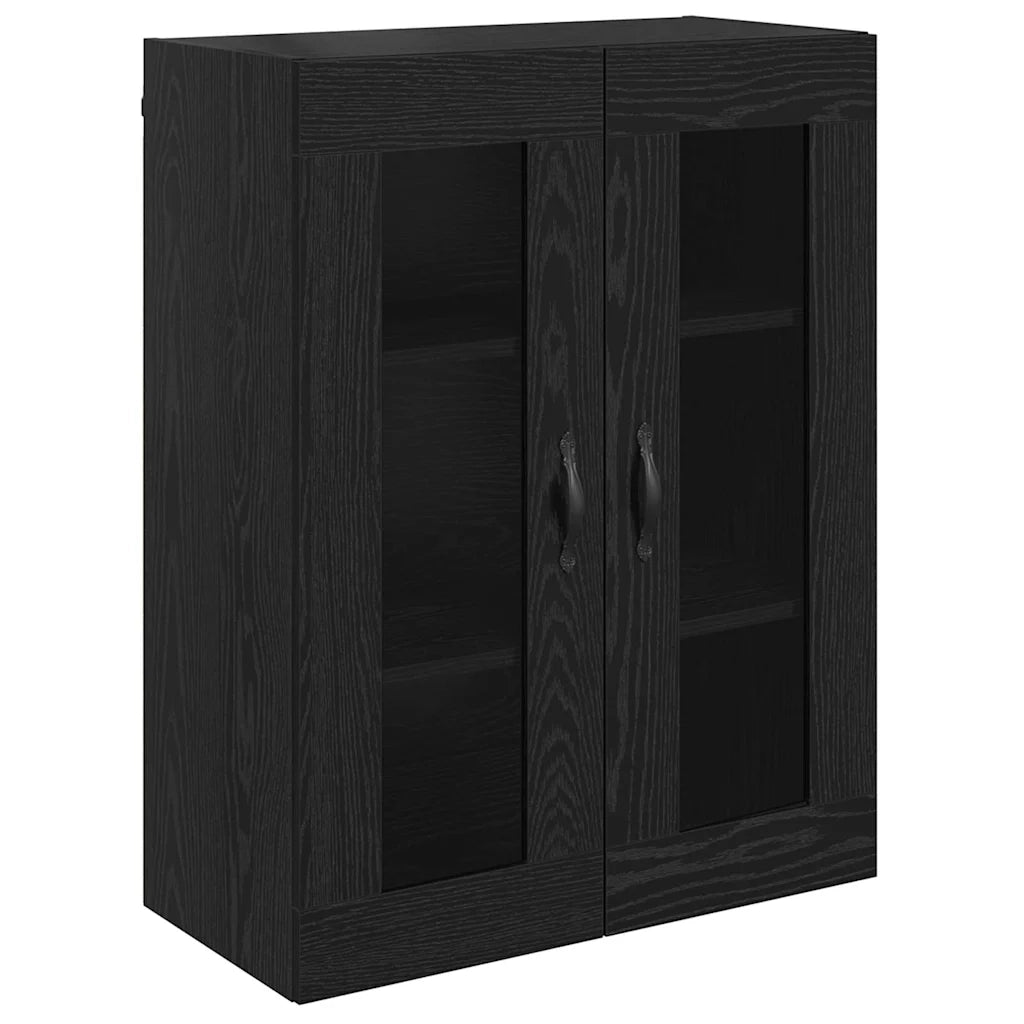 Credenza | Madia | Buffet da pranzo | Armadio da pranzo Rovere Nero 69,5 x 34 x 180 cm Legno multistrato