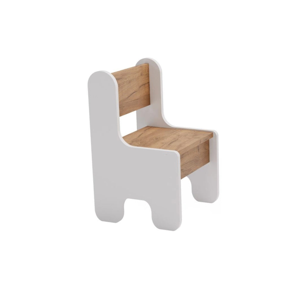 Set TIMI per Bambini con Tavolino e due Sedie Bianco e Rovere