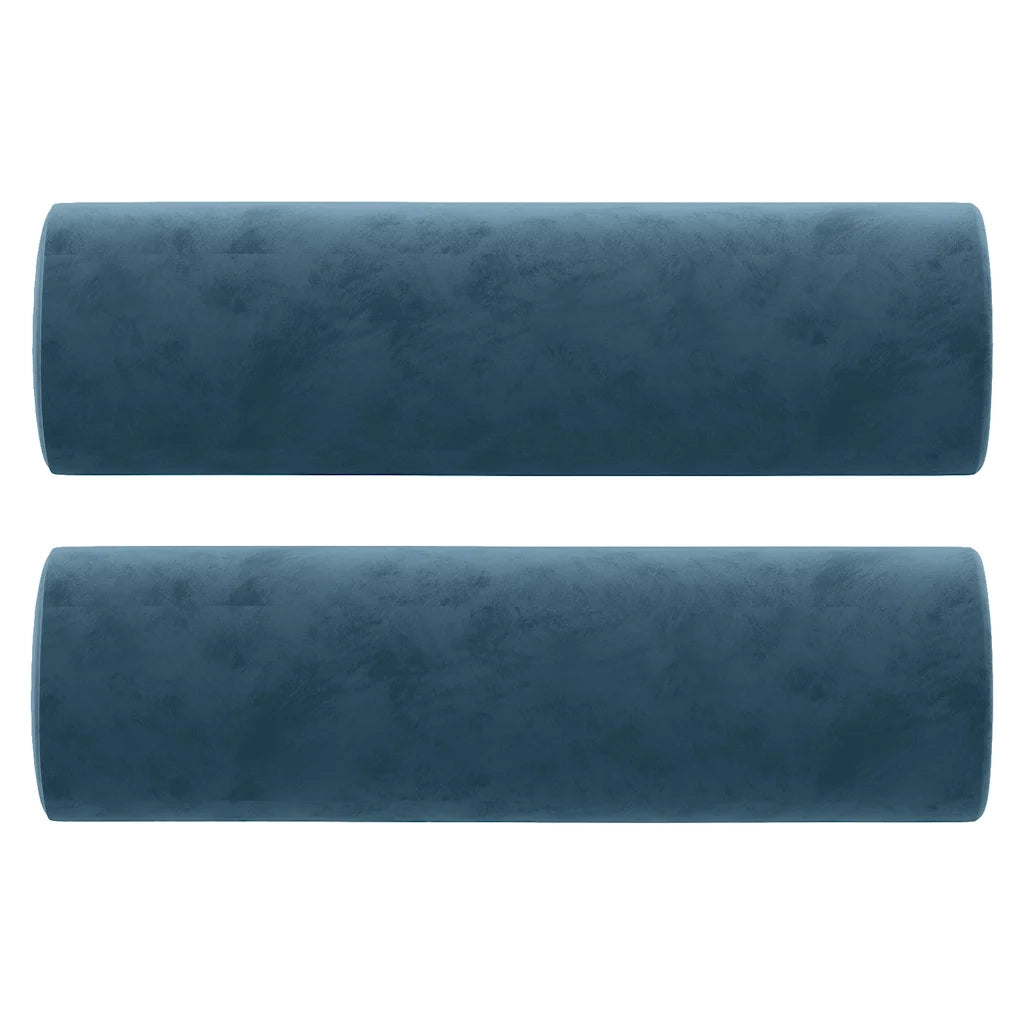 Cuscini Decorativi 2 pz Blu ?15x50 cm in Velluto CFW1822786