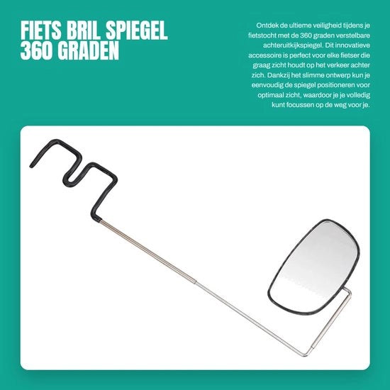 Specchio posteriore 360 gradi regolabile - Riflettore bicicletta - Riflettore casco - Leggero - Alta qualità alluminio - Facile da installare