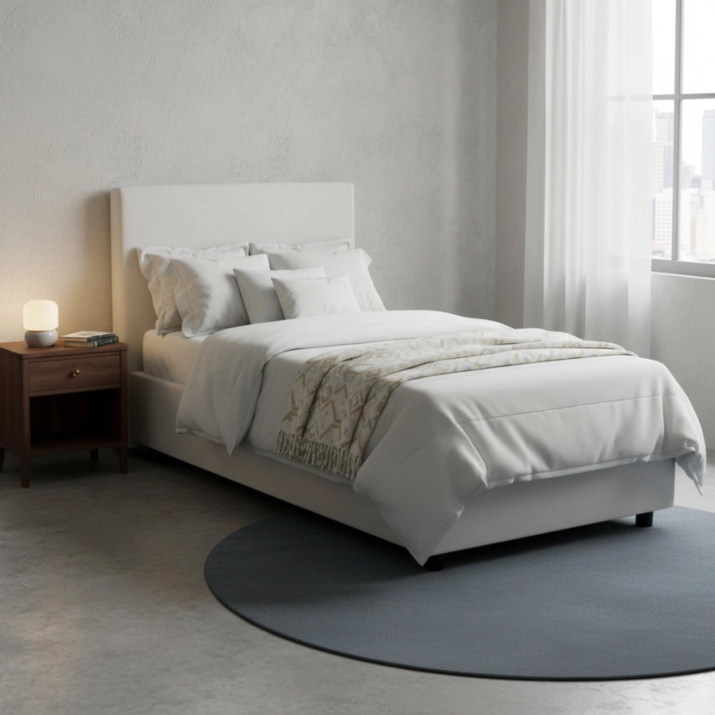 Artemisiai, Letto Singolo Contenitore Made in Italy, Bianco