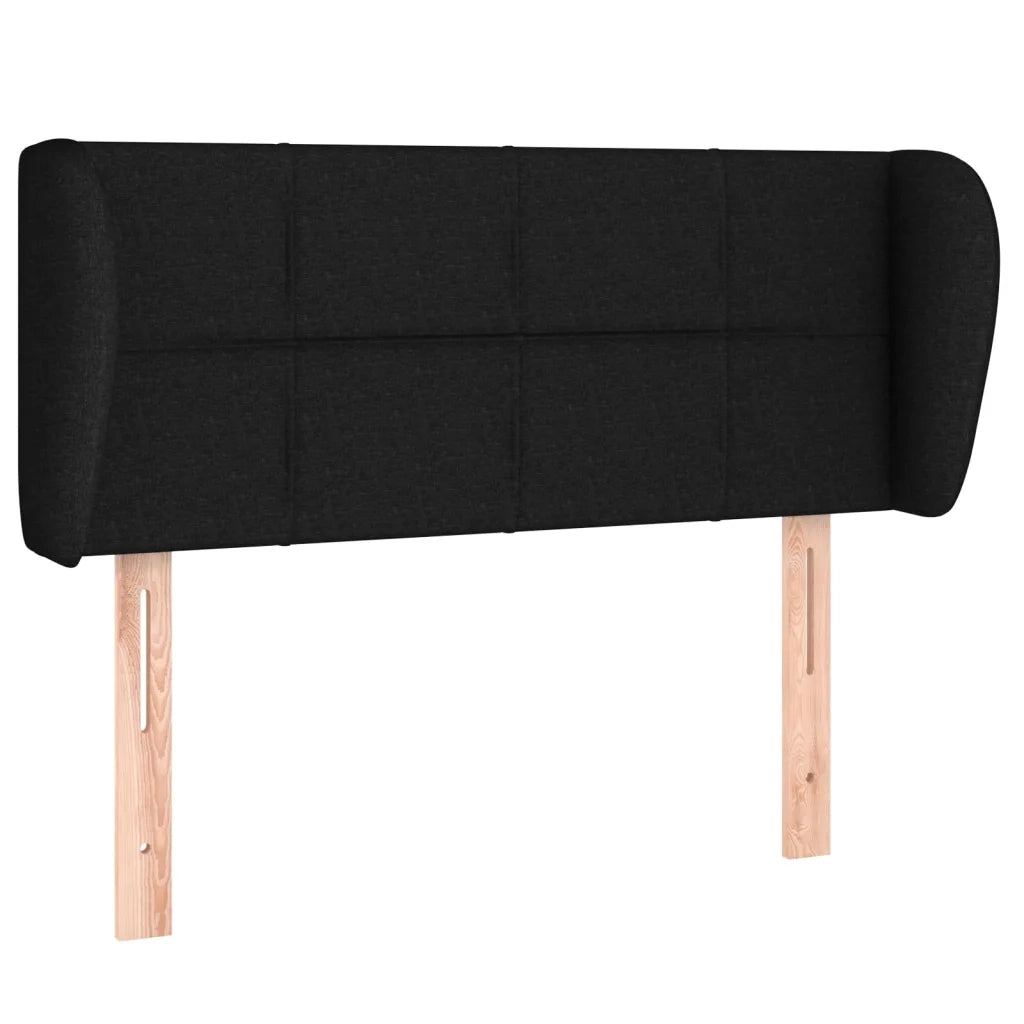 Testiera ad Orecchio Nera 103x23x78/88 cm in Tessuto 3117136