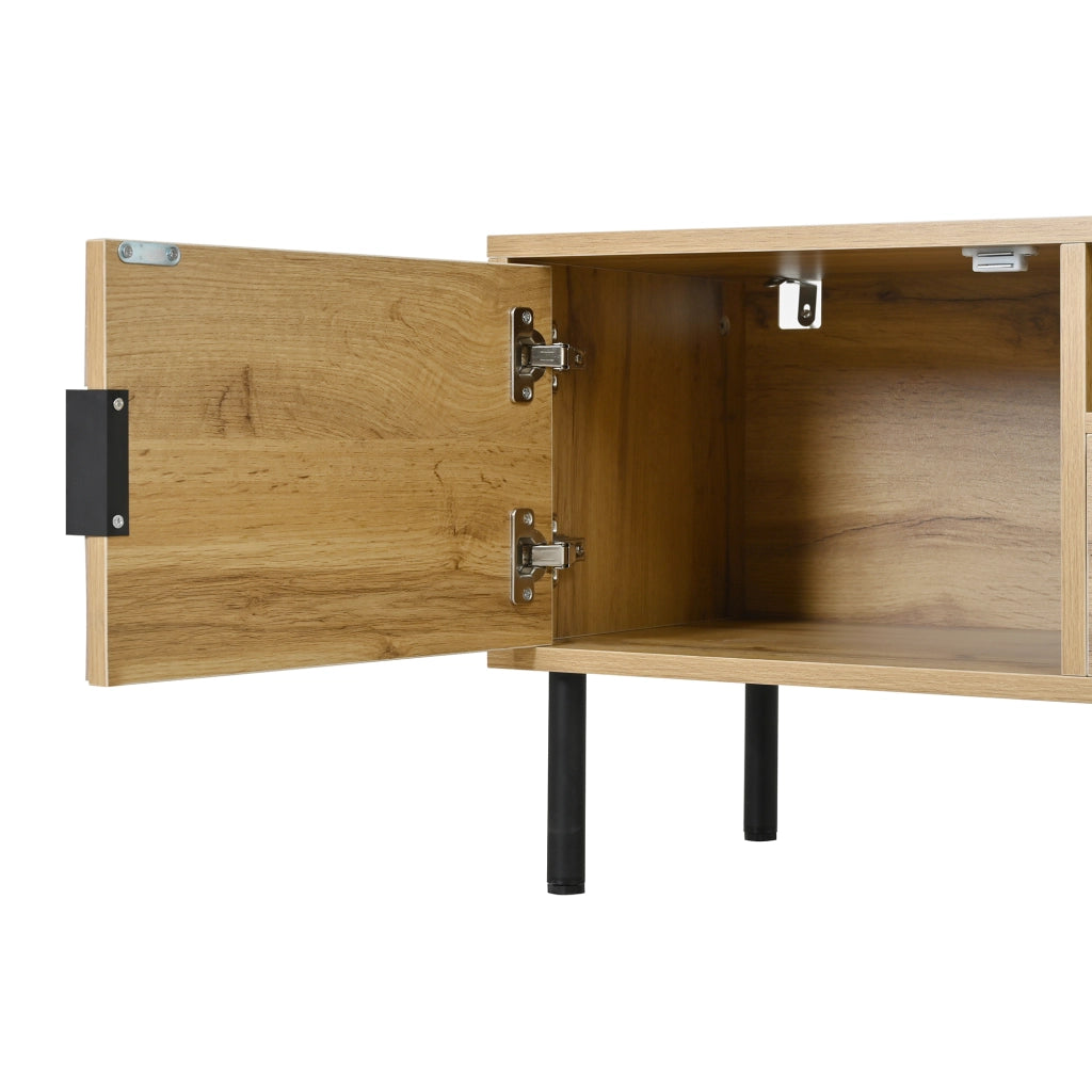 MOBILE TV 160 x 35 x 42,5 cm Effetto legno Naturale e Nero