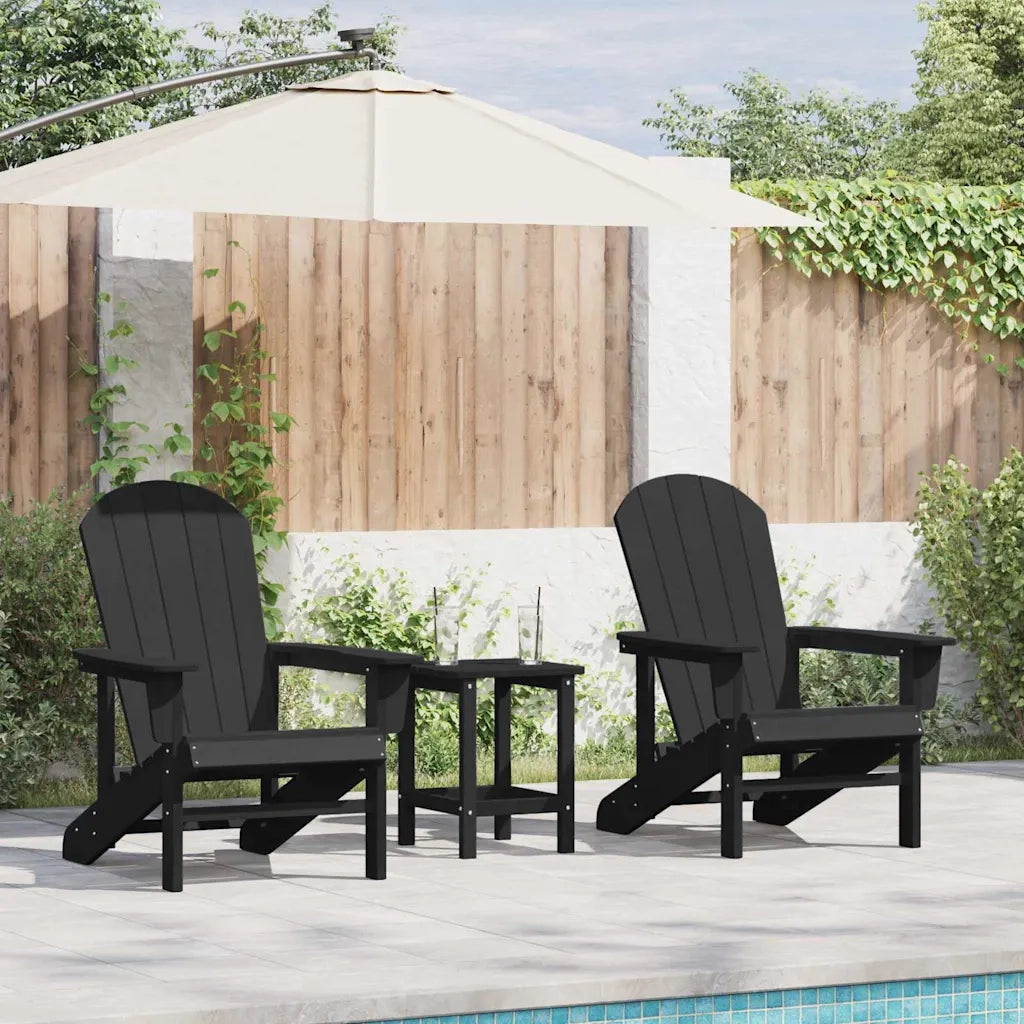 Sedia da Giardino 3 pcs Nero Polietilene 3335832