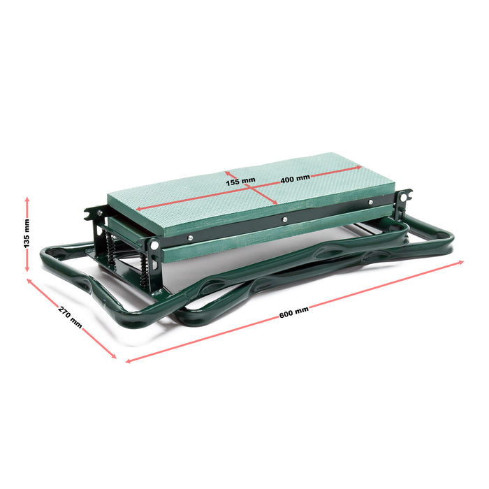 Toboli Inginocchiatoio da giardino 2 in 1 Sgabello e cuscino imbottito Richiudibile Portata 150 kg