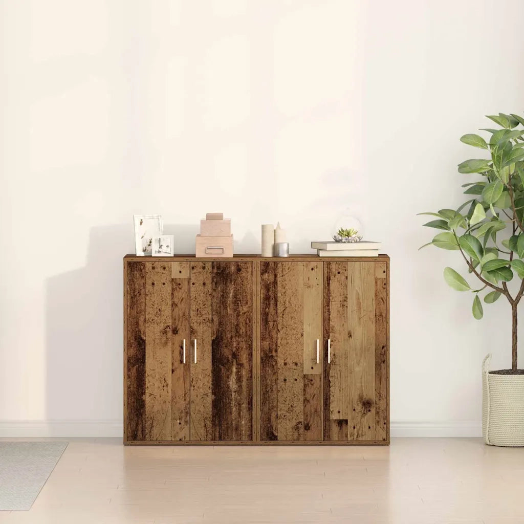 Credenza 2 pz | Madia | Buffet da pranzo | Armadio da pranzo Legno vecchio 60 x 31 x 84 cm Legno multistrato