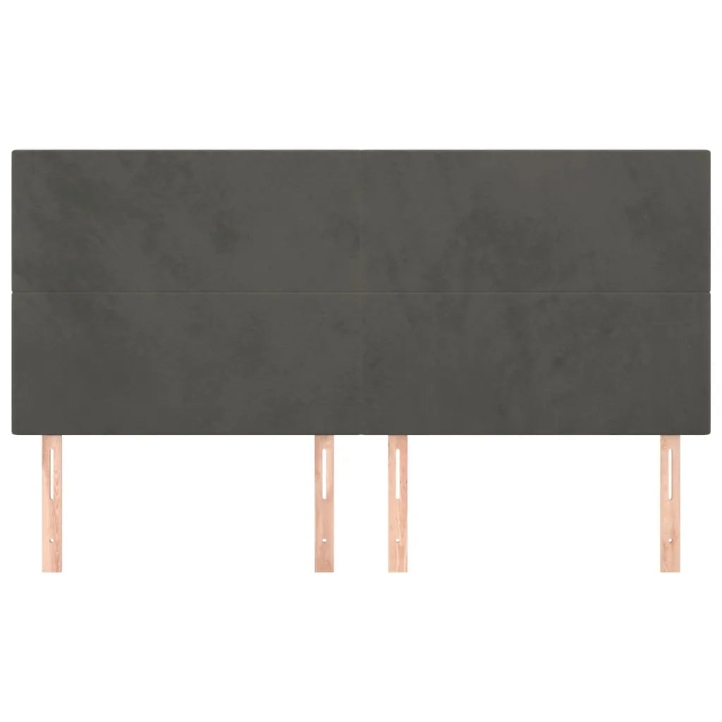 Testiera | Testata Grigio Scuro 200x5x118/128 cm Velluto