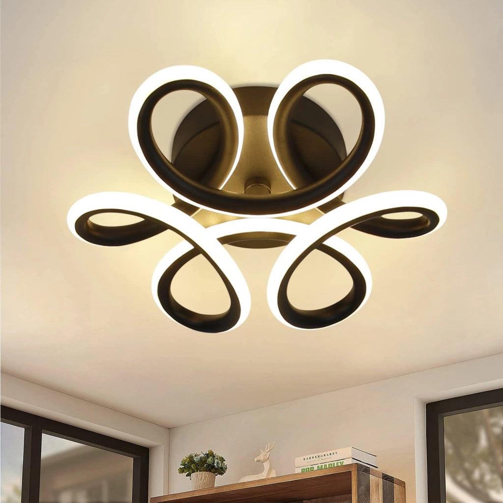 ZMH Lampada da soffitto LED nera di design per interni - Illuminazione moderna ed elegante
