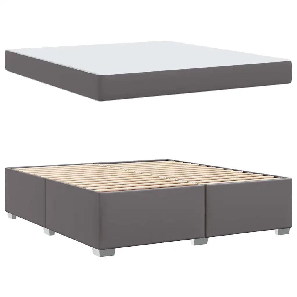 vidaXL Struttura del letto Grigio 180 x 200 cm Pelle sintetica